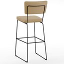 Ver imagem 6 de Banqueta Alta Cozinha Sala de Jantar Allana L02 Faixa Corano Preto Linho Bege Escuro - Lyam Decor