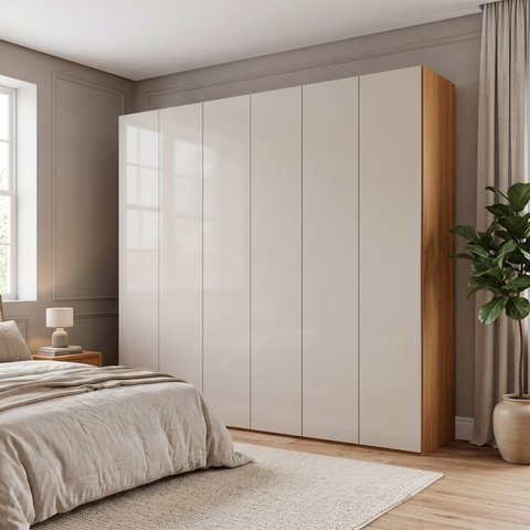 Guarda Roupa Casal 6 Portas 6 Gavetas 273cm com Cabideiro