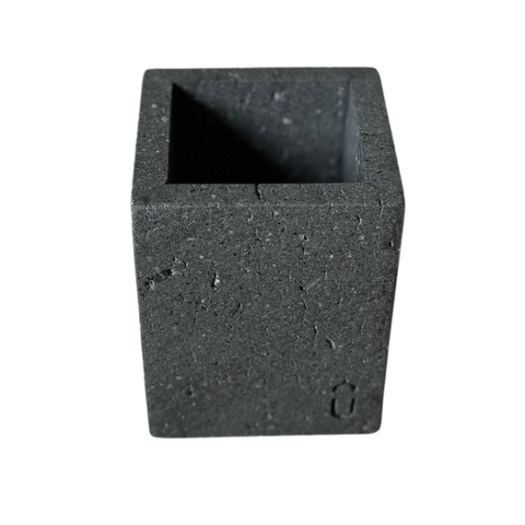 Porta Escova sem Tampa Travertino Nero Vintage 11x9cm