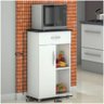 Armário Dispensa Para Cozinha Com Rodinhas Multiuso Branco - 3