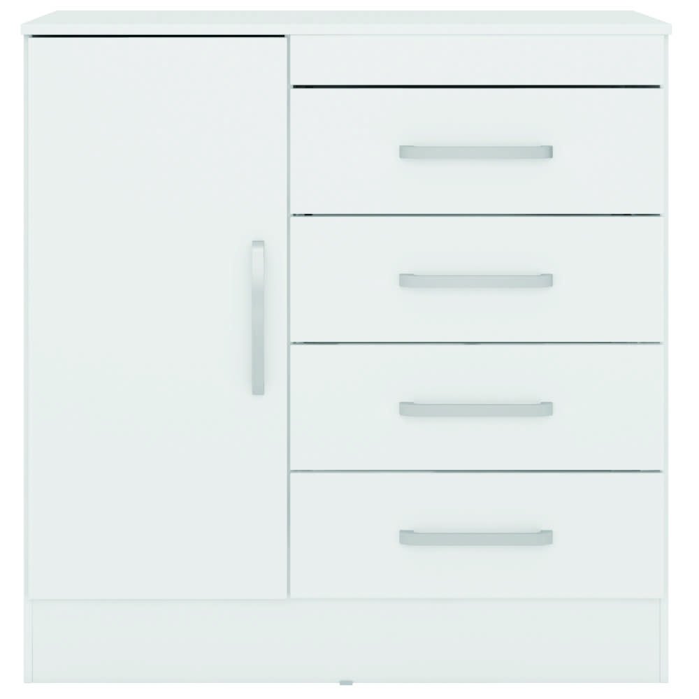 Cômoda 1 Porta 4 Gavetas Montevidéu Demobile Branco Cestaplus - 2