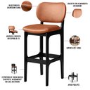 Ver imagem 3 de Banqueta Alta Para Cozinha Madeira Fixa Betta L02 Preto Couríssimo Camel - Lyam Decor