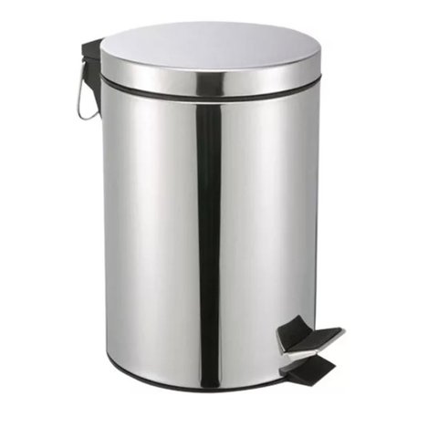 Kit Lixeira Pedal Inox 12l+ Escova Sanitaria-construmarcas
