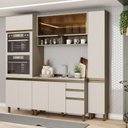 Ver imagem 1 de Cozinha Compacta Modulada 226,5cm 4 Peças com Torre Quente 9 Portas 2 Gavetas Connect Henn - Duna/cr
