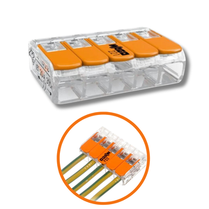 Kit 10 Conectores Wago Original 221-415 - 5 Pólos - até 4mm Conector Emenda de Fios