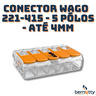 Kit 10 Conectores Wago Original 221-415 - 5 Pólos - até 4mm Conector Emenda de Fios - 2