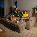 Ver imagem 2 de Sofá Retrátil e Reclinável 2,85m Stadium Molas Ensacadas Velupluma Castor Cama Inbox