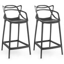 Ver imagem 1 de Kit 2 Banquetas Média Allegra 66cm Design Cozinha/bancada - Preto