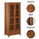 Ver imagem 4 de Cristaleira Madeira Macica Taeda com Led 190x80 Cm 1554n Rustico Escuro Festra