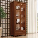 Ver imagem 2 de Cristaleira Madeira Macica Taeda com Led 190x80 Cm 1554n Rustico Escuro Festra