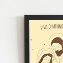 Ver imagem 2 de Quadro Viva o Menino Jesus Cristo Moldura Preta 60x40cm