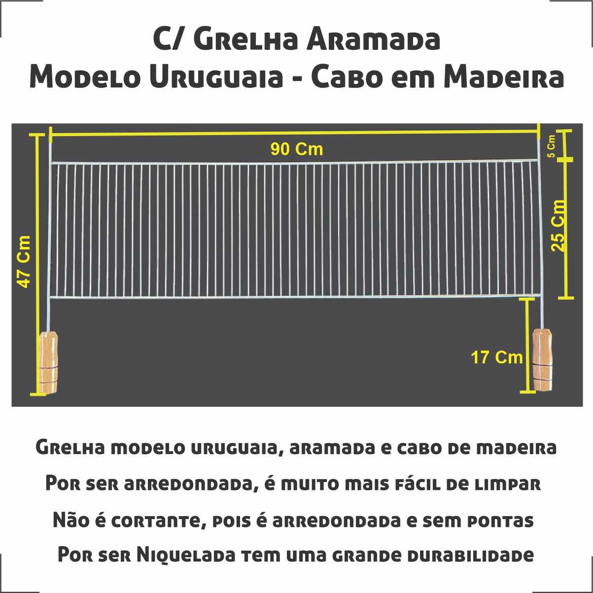 Churrasqueira Para Espetinho Carrinho Inox Para Vender Espetinhos 95x25 Com 03 Grelhas Aramada - 3