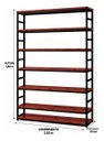 Ver imagem 4 de Estante Multiuso Organizador Livreiro Estilo Industrial 180x200 Preto Mogno