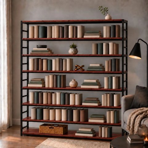 Estante Multiuso Organizador Livreiro Estilo Industrial 180x200 Preto Mogno
