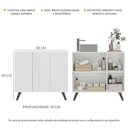 Ver imagem 3 de Gabinete Banheiro 3 Portas Retrô 90cm Multimóveis V5030 Branco/Preto
