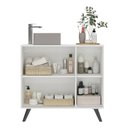 Ver imagem 5 de Gabinete Banheiro 3 Portas Retrô 90cm Multimóveis V5030 Branco/Preto