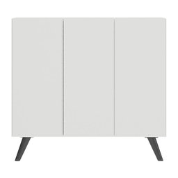 Gabinete Banheiro 3 Portas Retrô 90cm Multimóveis V5030 Branco/Preto - 6 Gabinete Banheiro 3 Portas Retrô 90cm Multimóveis V5030 Branco/Preto - 6