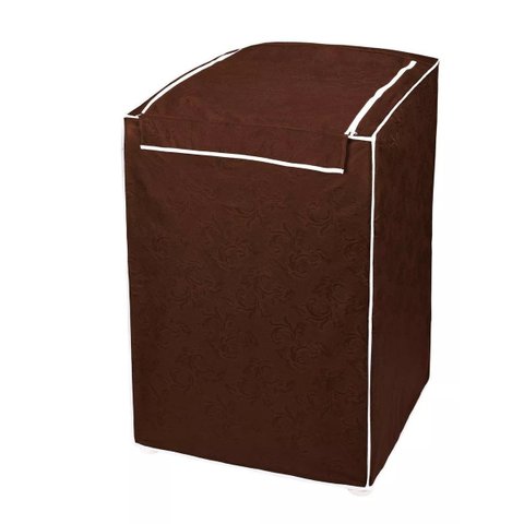 Capa Máquina de Lavar Zíper - MARROM - - Tam. P - Capa maquina lavar ziper - Todas 5kg a 9kg - PANAM