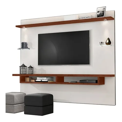 Painel Suspenso Victoria Off-White/Canela Para Tv Até 75 Polegadas - 2
