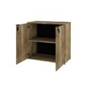 Ver imagem 3 de Armário Baixo com 02 Portas 75x80x42cm Wlab80 Carvalho Preto