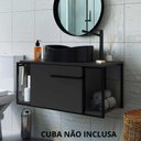Ver imagem 2 de Gabinete para Banheiro com Porta e Estrutura em Metal 80 Cm Cor:grafite