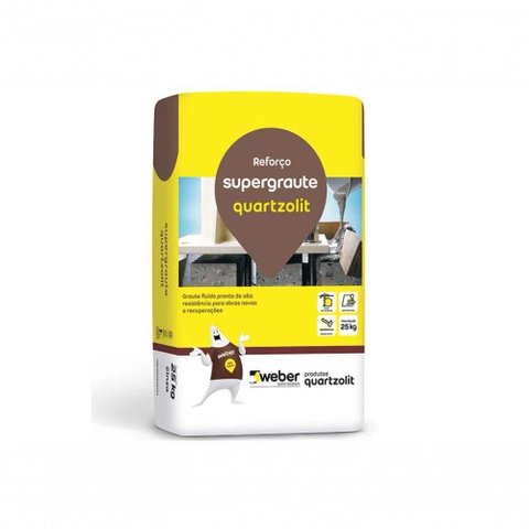 Concreto Fluido Pronto Supergraute Alta Resistência Autonivelamento 24cm 25kg Quartzolit