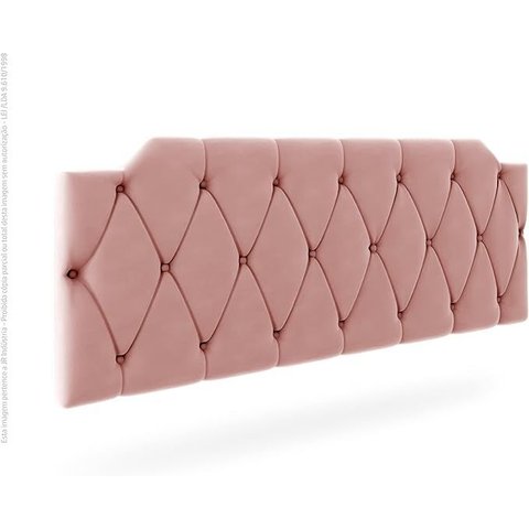 Cabeceira Almofadada Capitonê Kelly Cama Casal 1,40 Rosê
