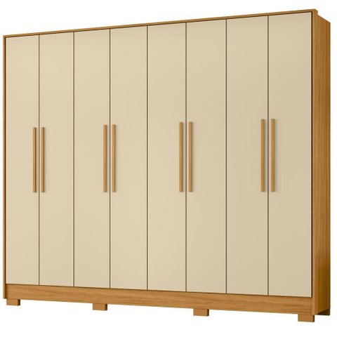 Guarda Roupa Casal Fortaleza 8 Portas 4 Gavetas Carvalho Americano Off White - Incorplac