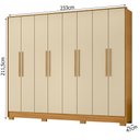 Ver imagem 3 de Guarda Roupa Casal Fortaleza 8 Portas 4 Gavetas Carvalho Americano Off White - Incorplac
