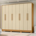 Ver imagem 4 de Guarda Roupa Casal Fortaleza 8 Portas 4 Gavetas Carvalho Americano Off White - Incorplac