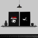 Ver imagem 2 de Kit 2 Quadros Decorativos Futebol 24x18cm - com vidro:Madeira branca