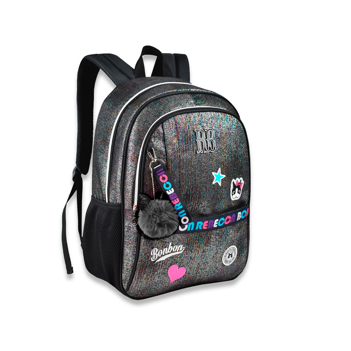 Super Kit Escolar Mochila Rebecca Bonbon e Estojo Box Preto - 2
