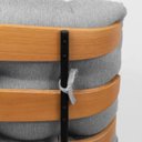 Ver mais imagens de Poltrona Sala Estar Decorativa Costela de Adão com Puff Luxo: Poltrona Costela Linho Cinza