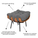 Ver imagem 6 de Poltrona Sala Estar Decorativa Costela de Adão com Puff Luxo: Poltrona Costela Linho Cinza