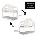 Ver imagem 2 de Beliche Montessori Casinha Dos Sonhos com Varanda Madeira Maciça Branco Megamobília 199cm