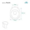 Ver imagem 3 de Assento Sanitário Poliester Soft Close Ascot Visone (salmão) para Vaso Ideal Standard
