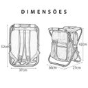 Ver imagem 4 de Cadeira Mochila Banco Banqueta Bolsa Semi Termica 2 em 1 Portatil Fila Espera Pesca Camping Acampame