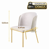 Cadeiras Sala de Jantar Courino Marfim e Linho Bege Base Dourado - 7