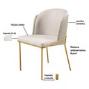 Ver imagem 3 de Cadeiras Sala de Jantar Courino Marfim e Linho Bege Base Dourado