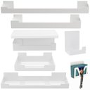 Ver imagem 1 de Kit de Acessórios para Banheiro Adesivo 7 Pcs Branco F.elg