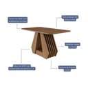 Ver imagem 2 de Mesa de Sala Jantar Agata C/ Tampo Madeirado 130x80cm Cinamomo - Cimol