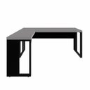Ver imagem 4 de Mesa L Escritório Industrial 1,50m X 0,70m Pés Metal F5 Cor:cinza Sagrado com Preto