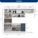 Ver imagem 3 de Cozinha Completa Modulada Americana 4 Peças com Paneleiro Duplo e Balcão sem Tampo Unna Yescasa