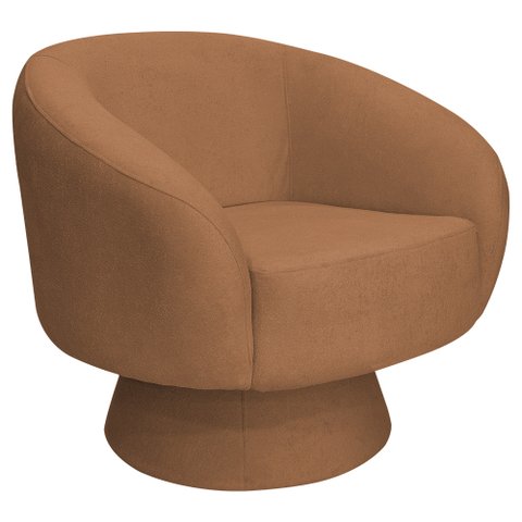 Poltrona Decorativa Liz Base Giratória Bouclê Terracota - Nexta Casa