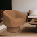 Ver imagem 2 de Poltrona Decorativa Liz Base Giratória Bouclê Terracota - Nexta Casa