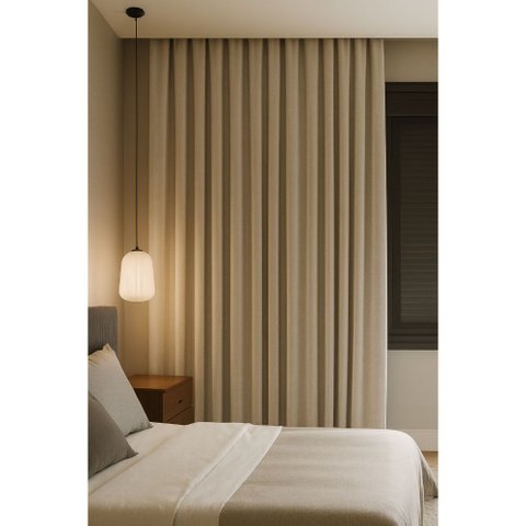 Cortina Wave Gaze Linho Semi Blackout 2,40 X 2,60 Metros - Trigo