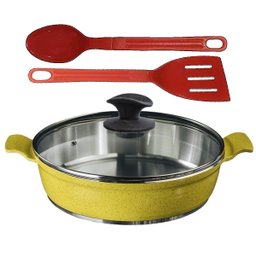 Frigideira Amarelo Alumínio Fundido Usinado Talher 03 AA30cm - 1