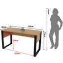 Ver imagem 3 de Escrivaninha Mesa de Escritório 136 cm Amêndoa/Preto