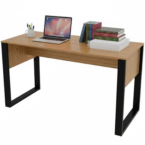 Escrivaninha Mesa de Escritório 136 cm Amêndoa/Preto