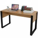 Ver imagem 1 de Escrivaninha Mesa de Escritório 136 cm Amêndoa/Preto